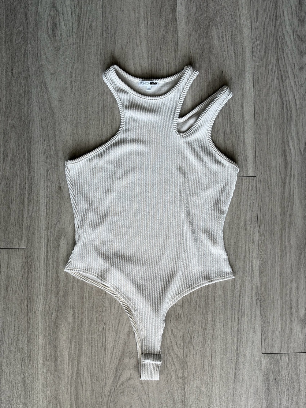Ribbed Racerback Bodysuit Stone